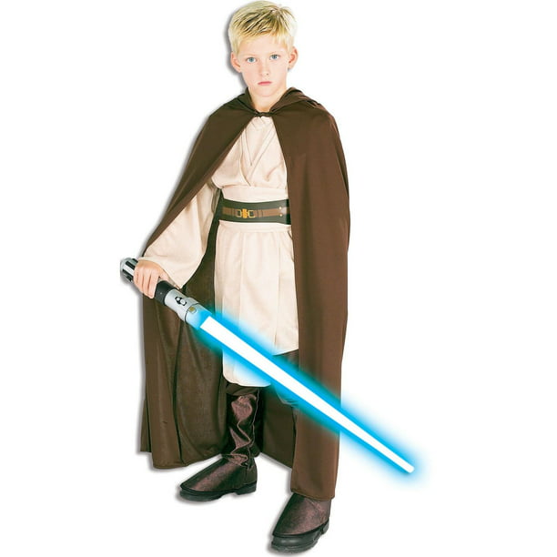 Boys Jedi Brown Cape With Hood Fancy Dress Childs Dressing Up Costume Outfit